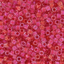 Toho Treasure beads 11/0 Inside-Color Luster Crystal/Poppy-Lined TT-01-185